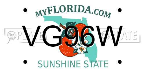VG96W Florida License Plate