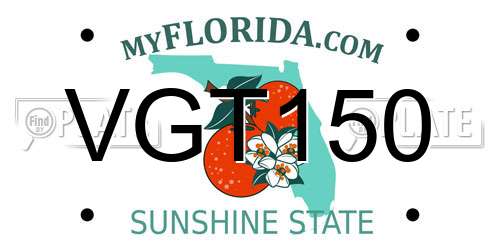 VGT150 Florida License Plate