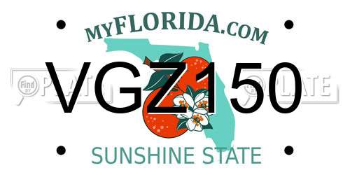 VGZ150 Florida License Plate