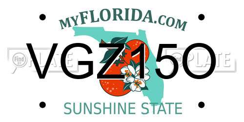 VGZ15O Florida License Plate