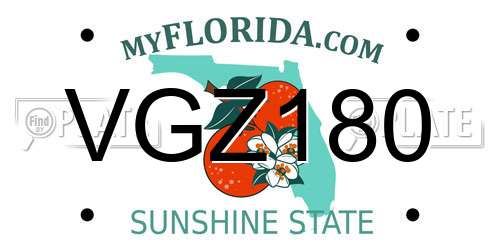 VGZ180 Florida License Plate