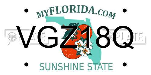 VGZ18Q Florida License Plate