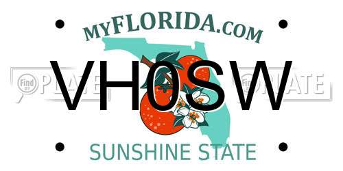 VH0SW Florida License Plate