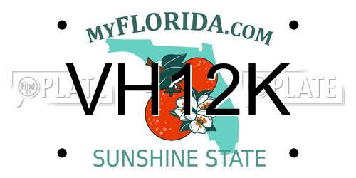 VH12K Florida License Plate