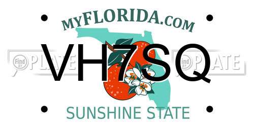 VH7SQ Florida License Plate