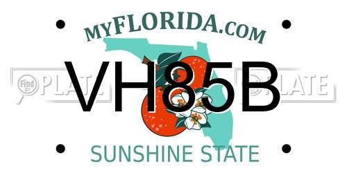 VH85B Florida License Plate