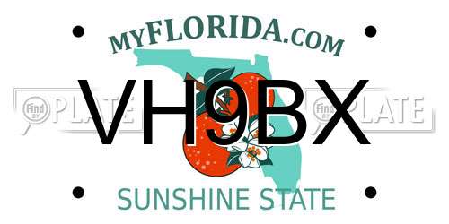 VH9BX Florida License Plate