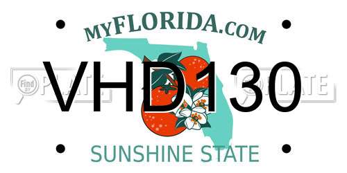 VHD130 Florida License Plate