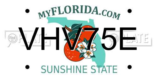VHV75E Florida License Plate