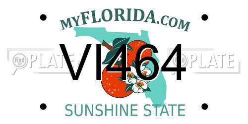 VI464 Florida License Plate