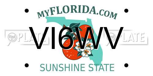 VI6WV Florida License Plate