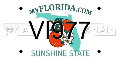 VI977 Florida License Plate