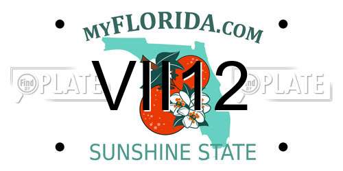 VII12 Florida License Plate