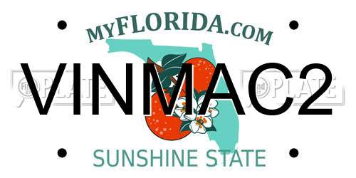 VINMAC2 Florida License Plate