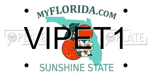 VIPET1 Florida License Plate