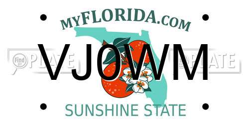 VJ0WM Florida License Plate