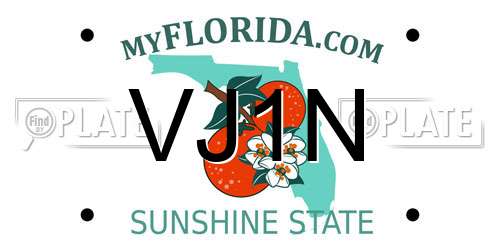 VJ1N Florida License Plate