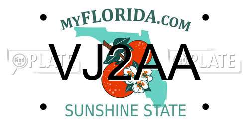 VJ2AA Florida License Plate