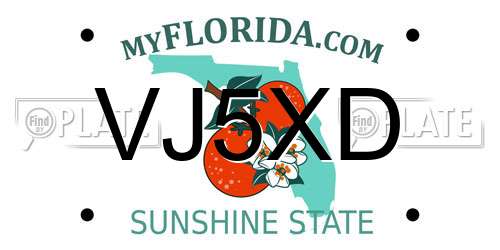VJ5XD Florida License Plate