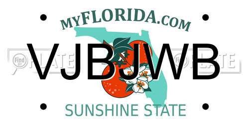 VJBJWB Florida License Plate