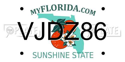 VJDZ86 Florida License Plate
