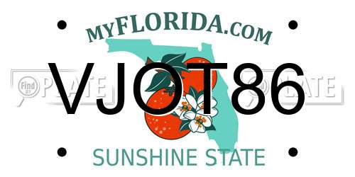 VJOT86 Florida License Plate