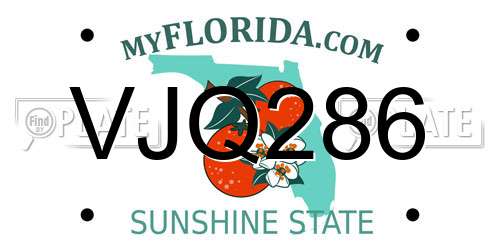 VJQ286 Florida License Plate