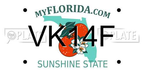 VK14F Florida License Plate