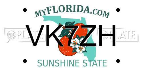 VK7ZH Florida License Plate