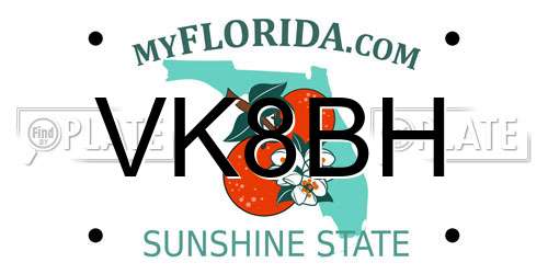 VK8BH Florida License Plate