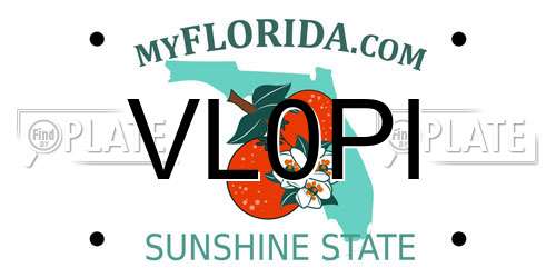 VL0PI Florida License Plate