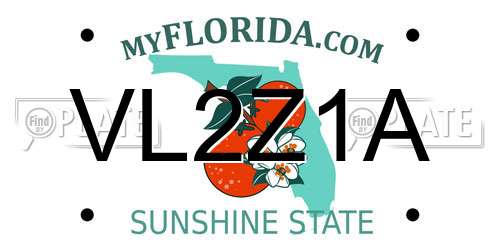 VL2Z1A Florida License Plate