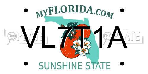 VL7T1A Florida License Plate