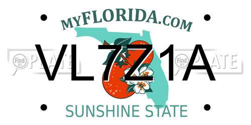 VL7Z1A Florida License Plate