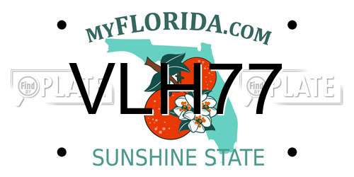 VLH77 Florida License Plate