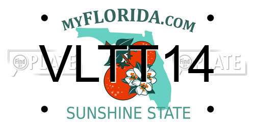 VLTT14 Florida License Plate