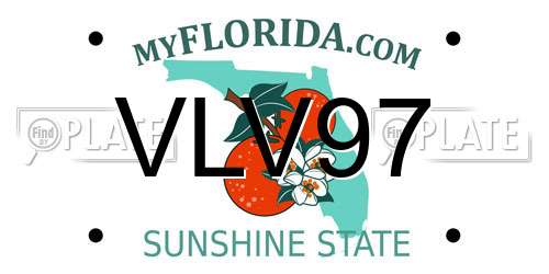 VLV97 Florida License Plate