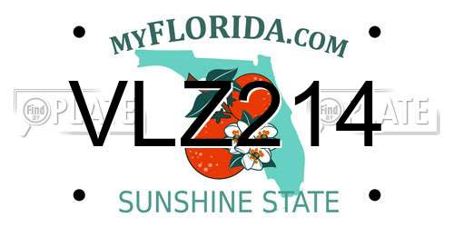 VLZ214 Florida License Plate