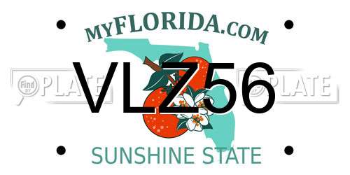 VLZ56 Florida License Plate