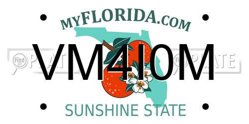 VM4I0M Florida License Plate
