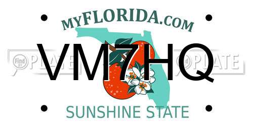 VM7HQ Florida License Plate