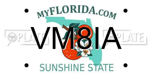 VM8IA Florida License Plate