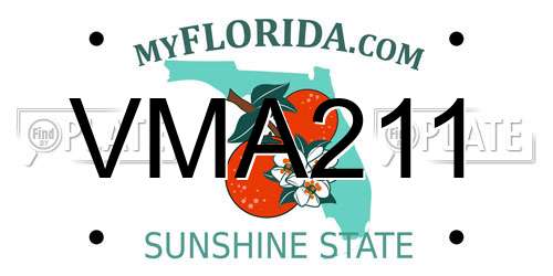 VMA211 Florida License Plate
