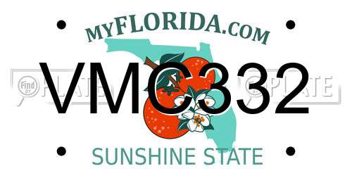 VMC332 Florida License Plate