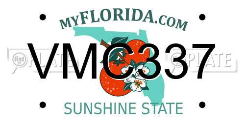 VMC337 Florida License Plate