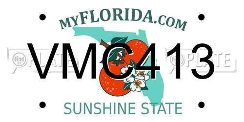 VMC413 Florida License Plate