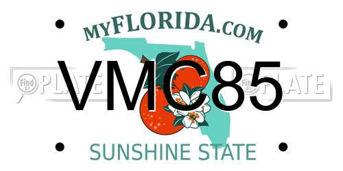 VMC85 Florida License Plate