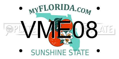 VME08 Florida License Plate