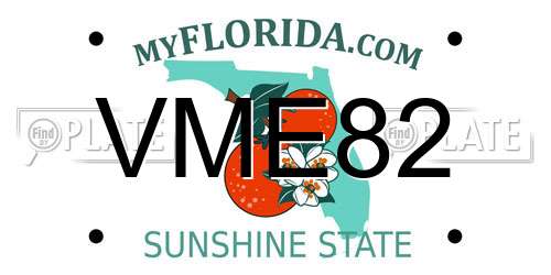 VME82 Florida License Plate