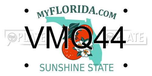 VMQ44 Florida License Plate